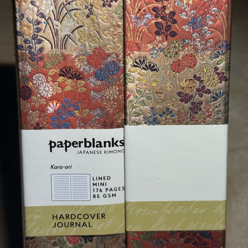 Japanese Kimono Hardcover Journal - Red and Gold